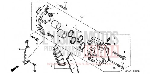 ETRIER DE FREIN AVANT VT750C21 de 2001